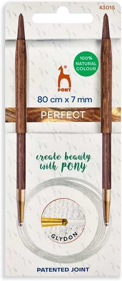 Pony Perfekte Rundstricknadeln Holz 80 cm 7,00 mm - 1 Stück