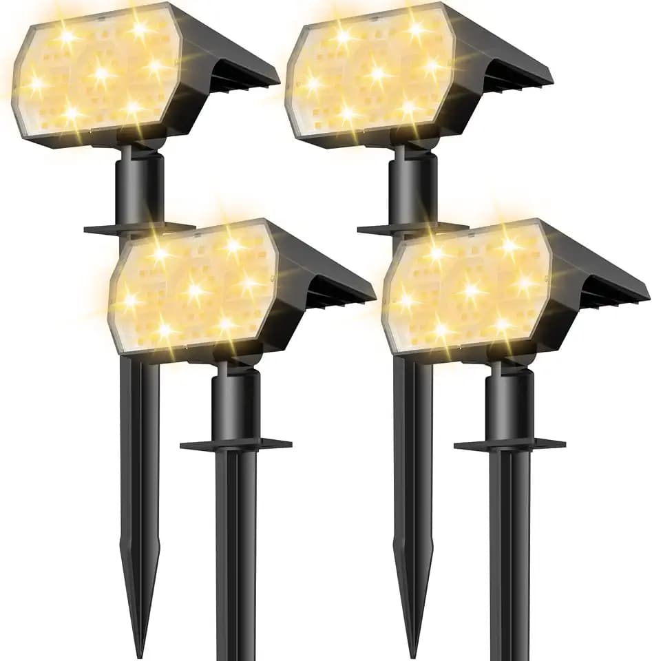 NYMPHY Solar Lights Outdoor Waterproof - 4 Pack (Warm White)