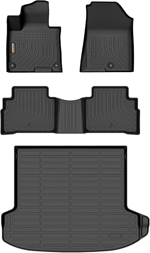 for Kia Sportage Hybrid 2026(Not Fit Plug-in Hybrid) Floor Mats & Cargo Liner Set, Includes 1st+2nd+Rear Trunk Mat, All Weather Car Mat for Sportage Hybrid Accessories TPE Rubber Cargo Mat