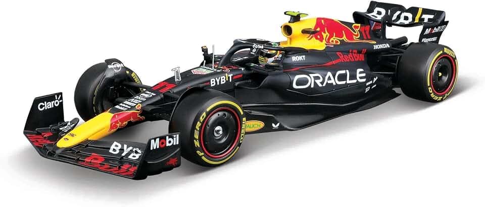 Bburago Formel 1 KIT RedBull RB19 (2023): Modellauto Bausatz im Maßstab 1:24, 44-teilig, von Fahrer #11 Sergio Perez, Window Box, 27cm, schwarz (18-28502)
