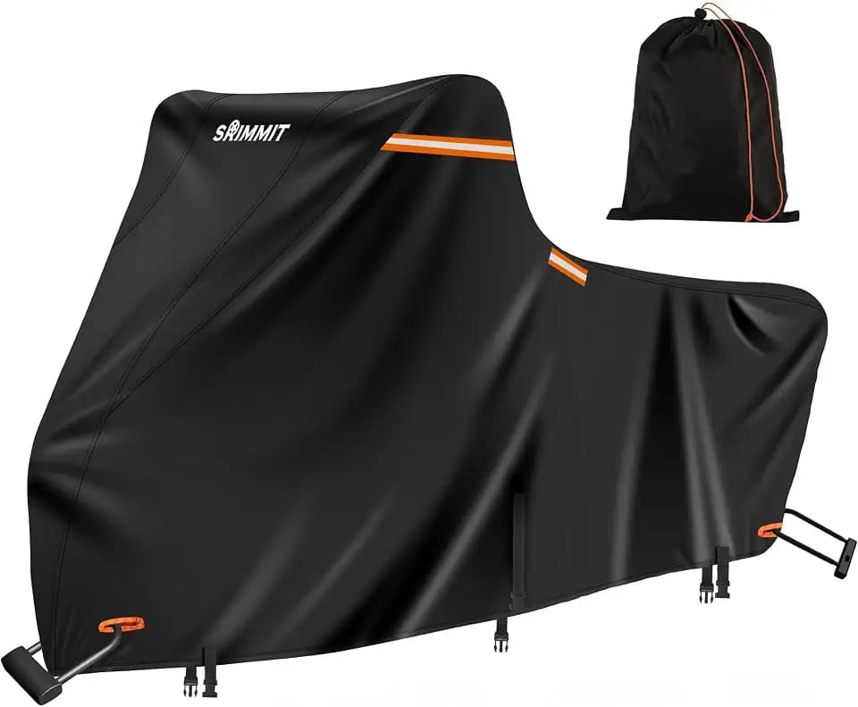 420D Motorcycle Cover Waterproof, Heavy Duty Nano Coating Rain UV,3XL