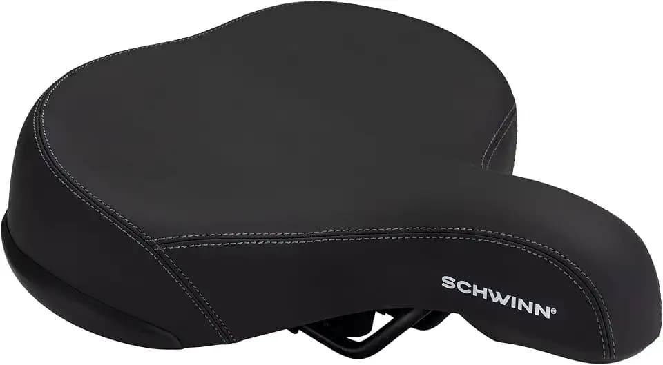 Schwinn Comfort Bike Seat, Quilted or Foam Padded Bike Saddle, Various Styles, Weather-Resistant Cover, Easily Attaches to Most Standard Seatposts