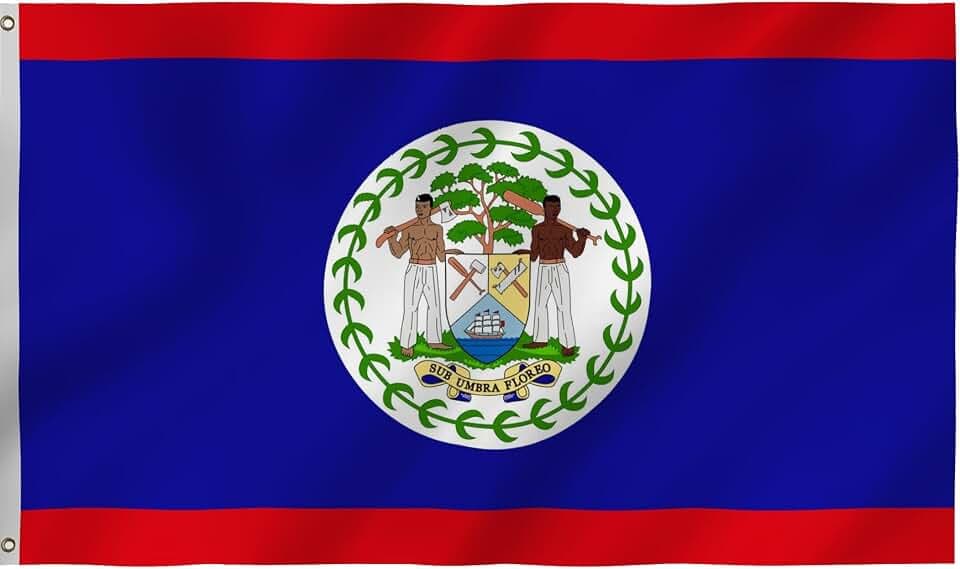 Belize Flag 3X5FT, Large Belizean National Flags, Vivid Color and Fade Proof,Canvas Header and Double Stitched with Brass Grommets, Indoor, Outdoor, Gifts. (Belize, 3x5ft)