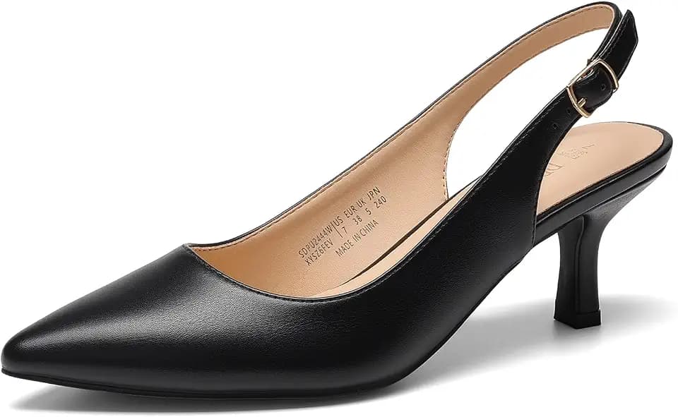 DREAM PAIRS Women's Kitten Slingback Heels Pumps