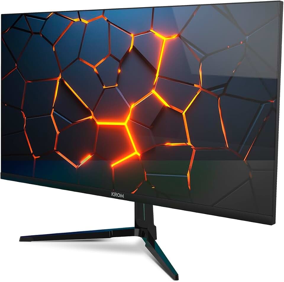 KROM Kertz 27" – RGB Gaming-Monitor IPS, 200Hz, 1ms, Full HD (1920x1080), HDR, kompatibel mit AMD FreeSync und NVIDIA G-Sync, Low Blue Light & Flicker Free, VESA 75x75 – Schwarz
