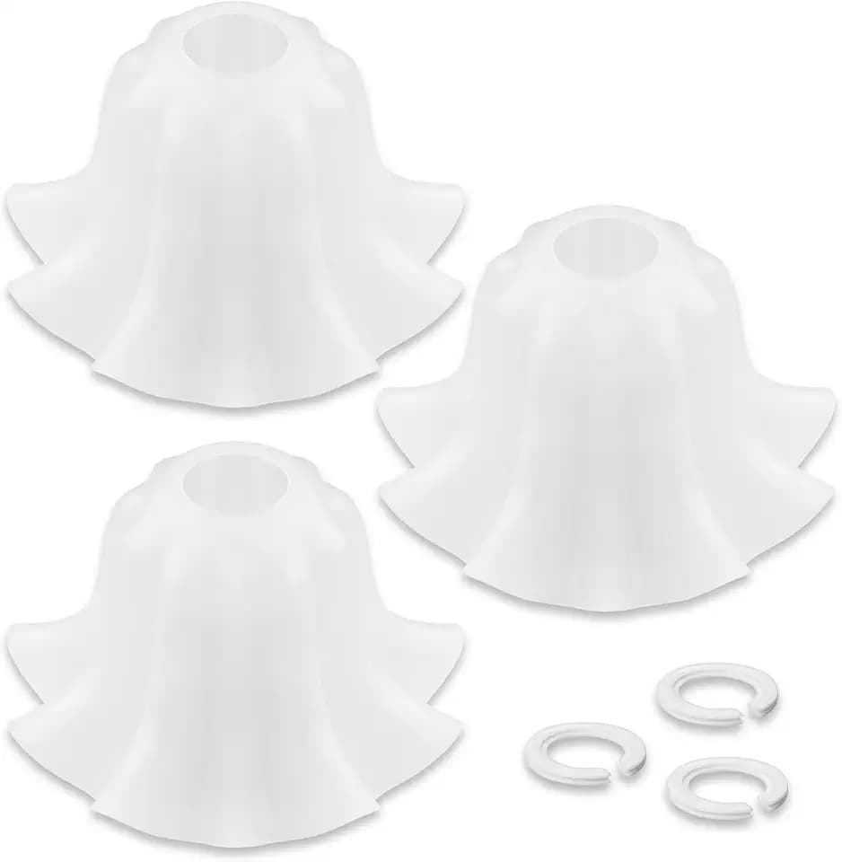 Lampshades Set of 3, Flower Plastic Lampshades 3.7" Top x 7.7" Bottom x 4.5" High, Seaside village Table lamp, Floor Lamps, Pendant Light, Wall Light Replacement Lampshade
