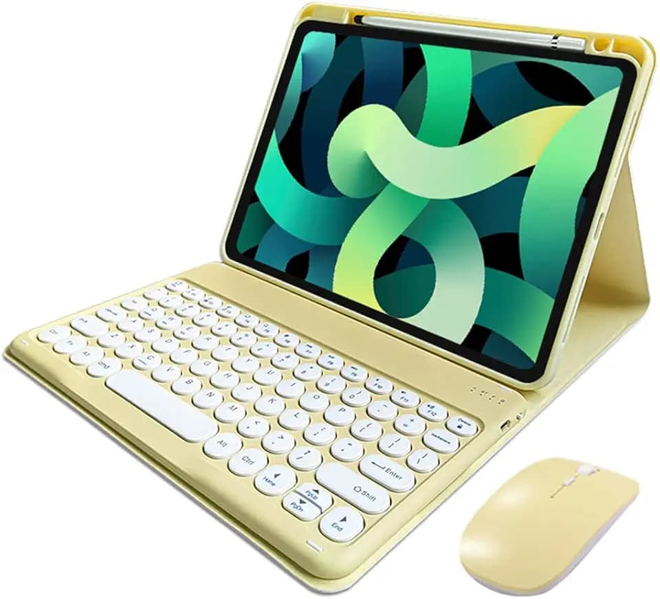 kaitesi Keyboard Case Compatible with iPad mini A17 Pro/iPad mini 6th Generation Case with Keyboard Mouse Magnetically Detachable Color Keyboard (Yellow)