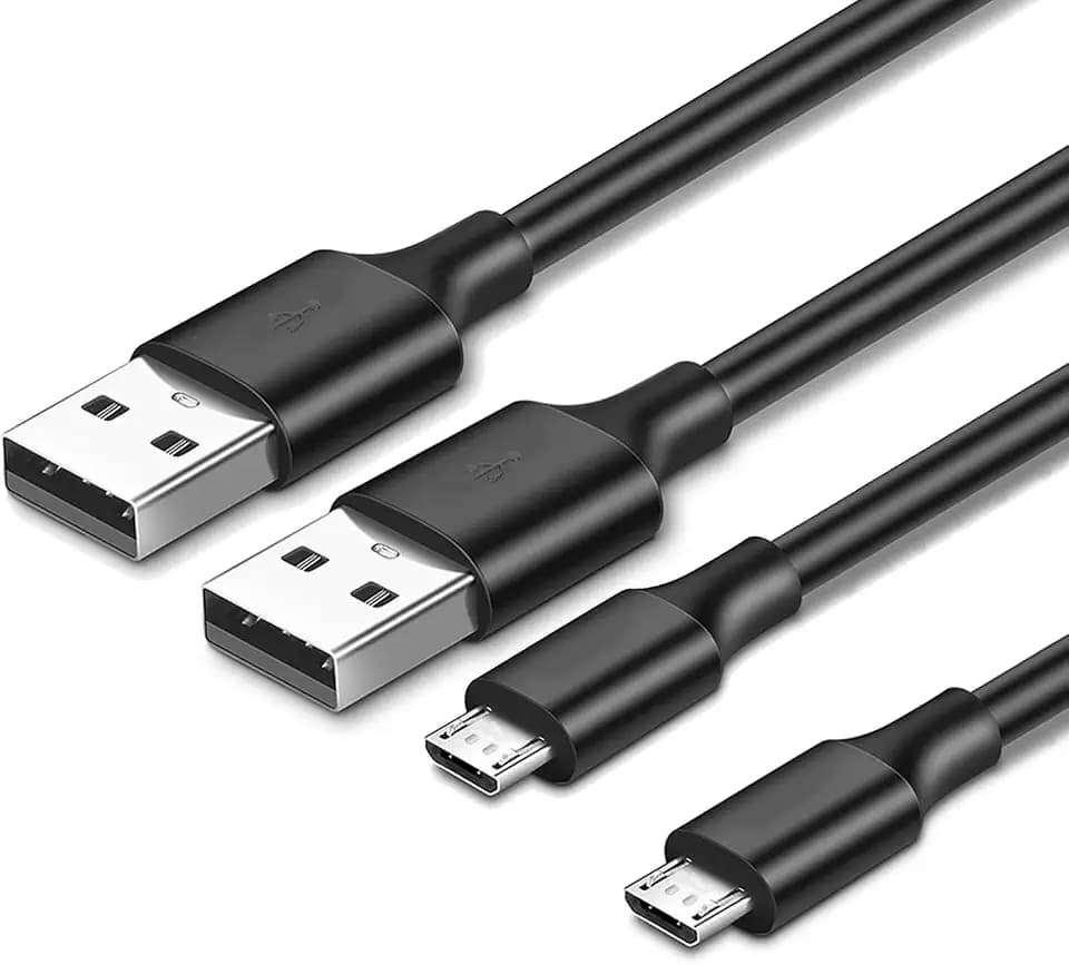 Pocxwa USB-A to Micro Charging Cable, 3.3ft USB 2.0 Charger Cord 2-Pack