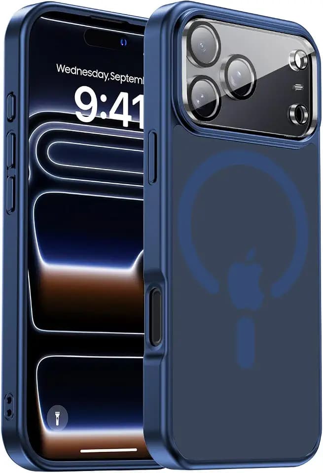for iPhone 17 Pro Max Case, Magnetic & Shockproof, Deep Blue