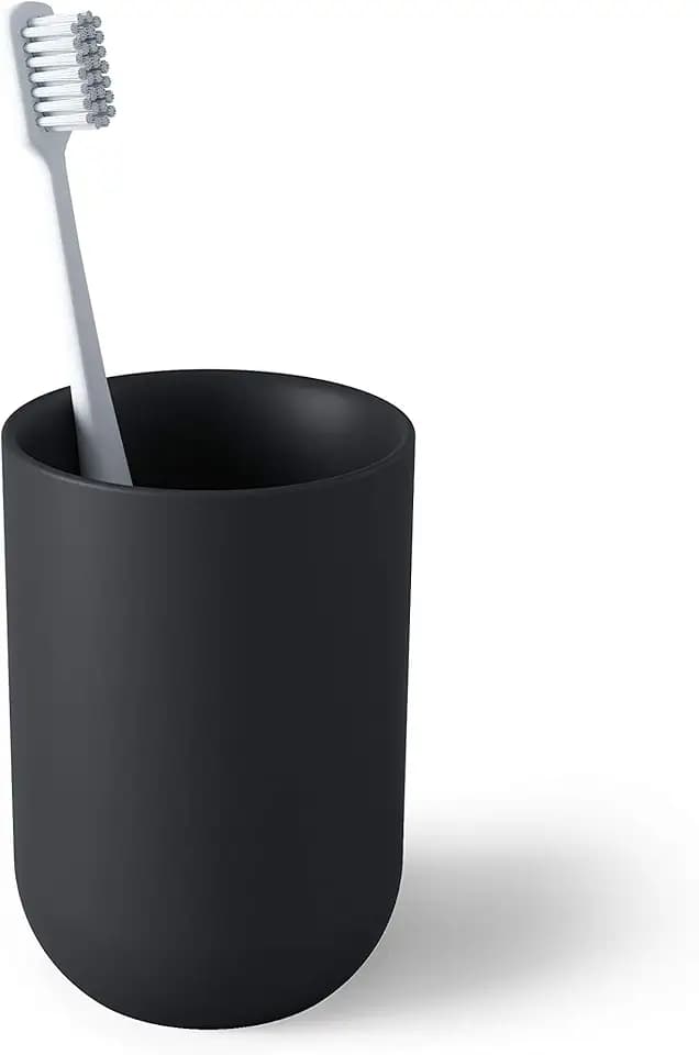 Umbra Junip Zahnputzbecher, Rauchglas fürs Bad, Schwarz