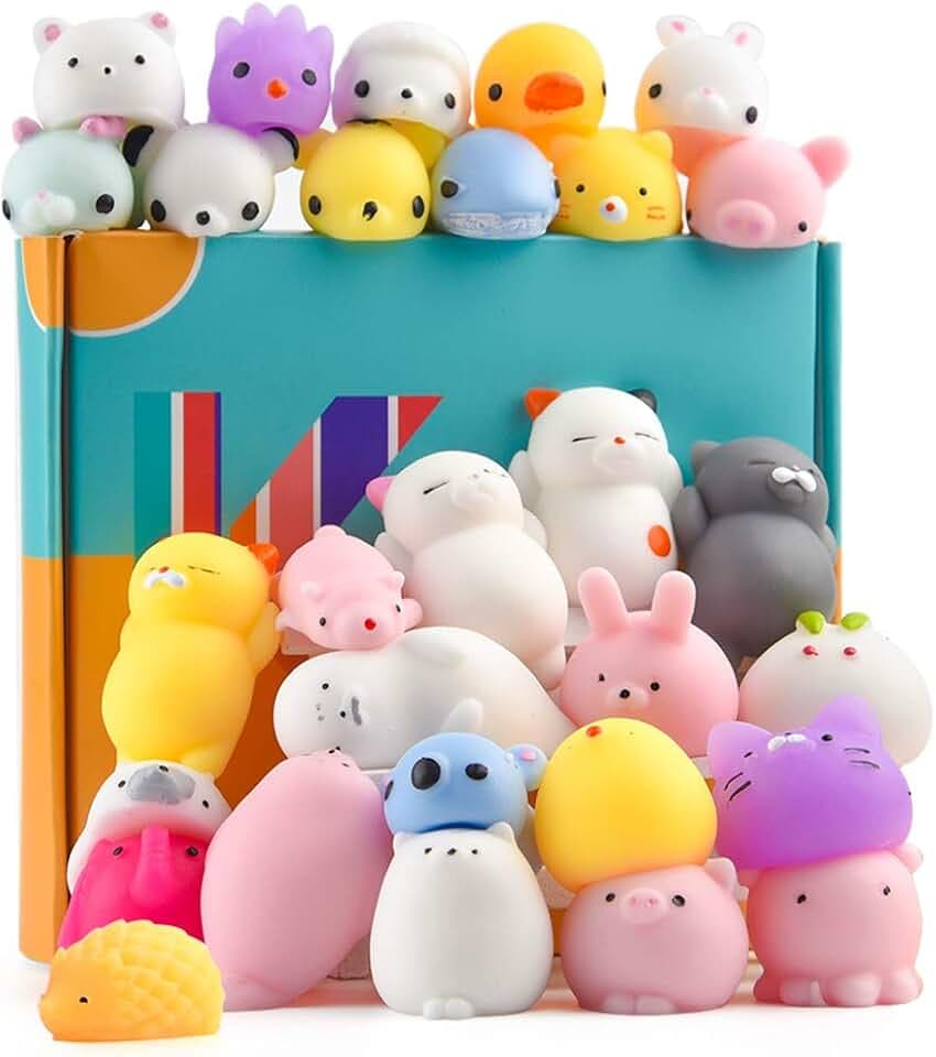 KUUQA 30 Stück Spielzeug Tiere Squishies Squeeze Easter Egg Füller, Kaninchen niedlich Mini Panda Katze Weich Stress Relief Squeeze Spielzeug für Kinder Geburtstag Party Favors Goodie Bag Stuffers