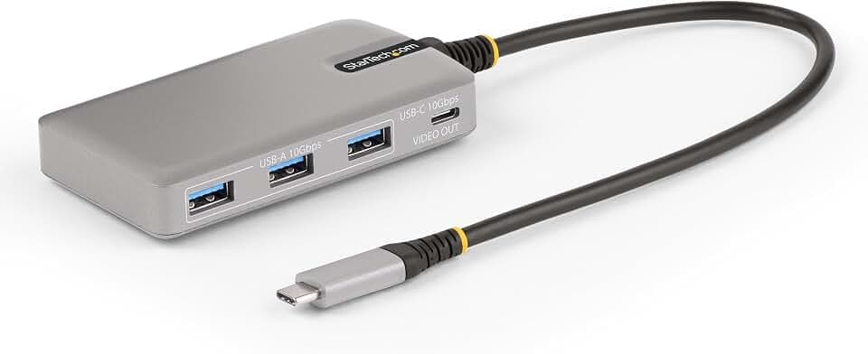 StarTech 4-Port USB-C Hub, 10Gbit/s, DP Alt Mode 4K 60Hz, 100W PD, Laptop