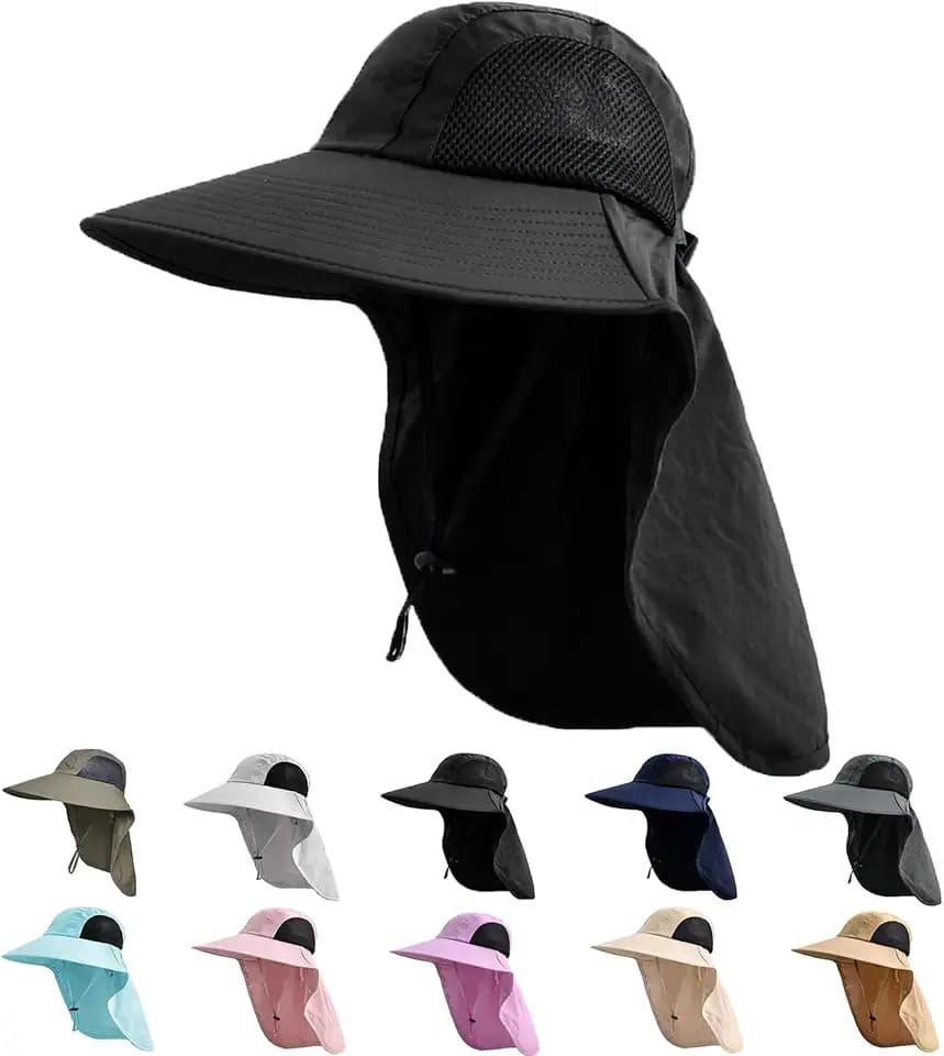 Sun Hat for Men Women with Neck Flap,UPF 50+ UV Protection Fishing Hat