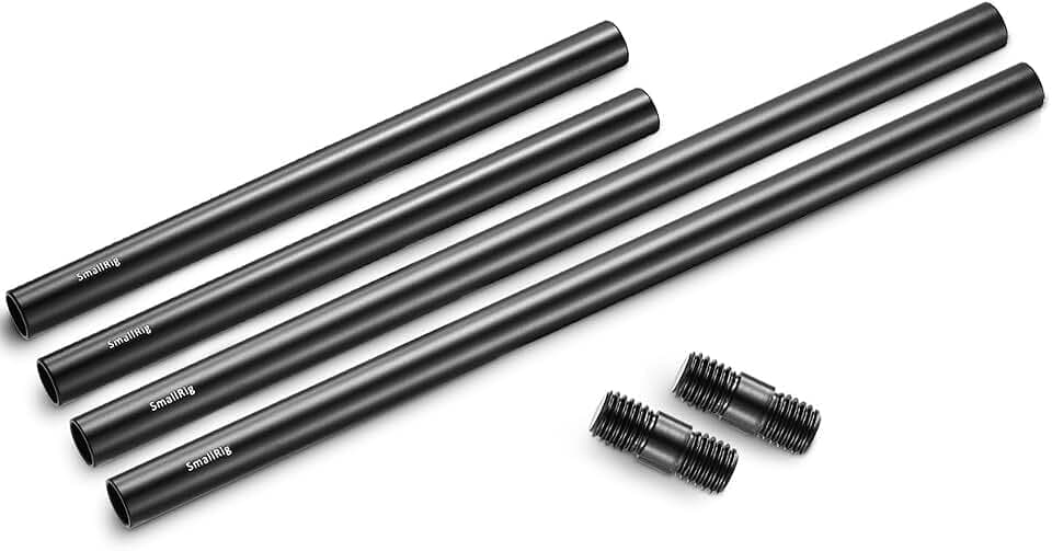 SMALLRIG 15mm Rod Pack, Rohr mit M12 Gewinde Stangenkappenverbindern, Aluminiumlegierungs Stangenkombination für Kamera Rig Matte Box Follow Focus 15mm Stangensystem – 1659