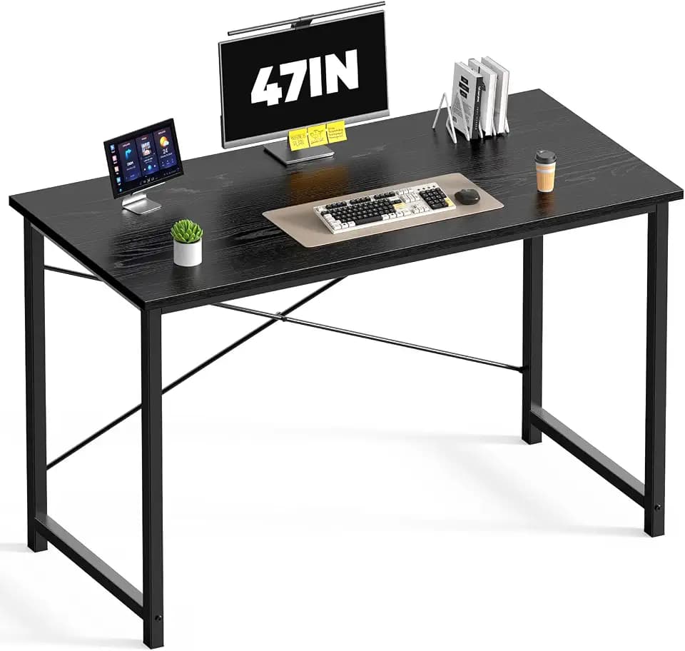 DUMOS 47 Inch Small Computer Desk, Gaming Desks for Home Office Bedroom