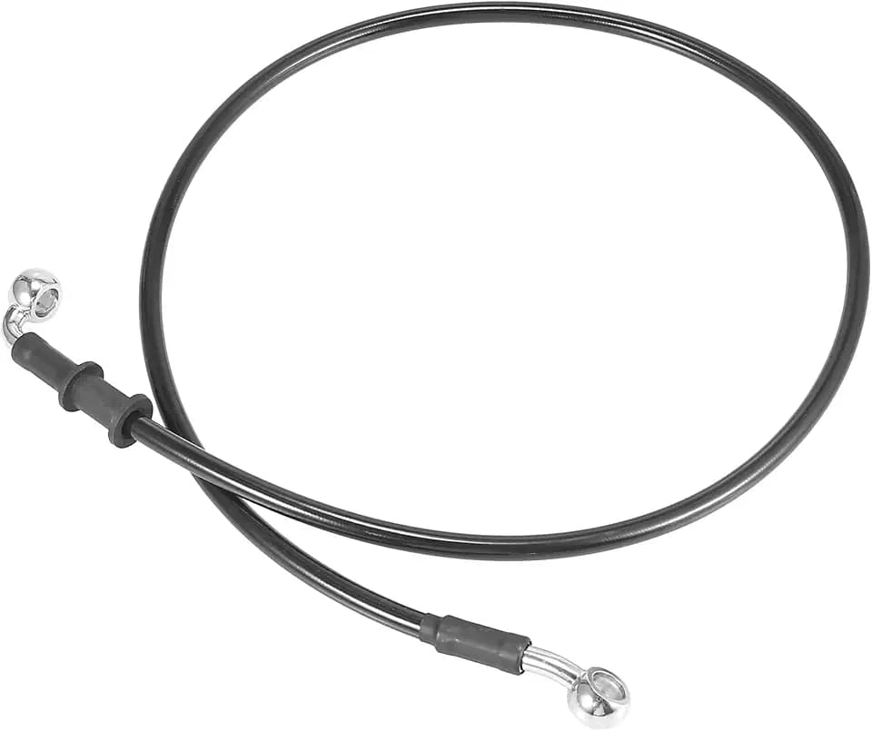 Motoforti Universal 90cm 35.43" Motorcycle Brake Clutch Oil Hose Line Pipe Hydraulic Reinforced Stainless Steel Braided Black