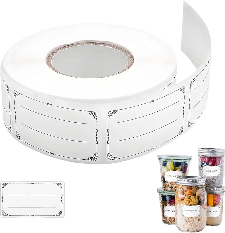 600 Stück Etiketten Selbstklebend,30x50mm Etiketten Marmeladengläser,Etiketten zum Beschriften,Klebeetiketten zum Beschriften Marmeladen - für Gläser,Marmelade,Flaschen,Tüten Aufklebe
