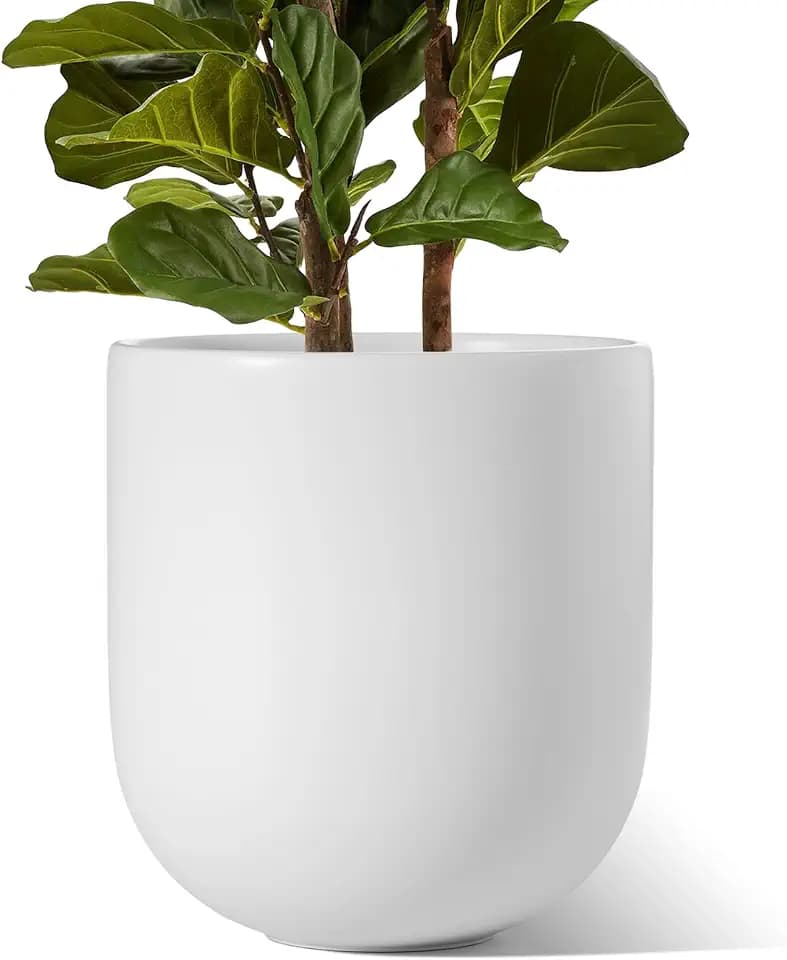LE TAUCI 12 Inch Ceramic Pots for Plants, Large Planter, White