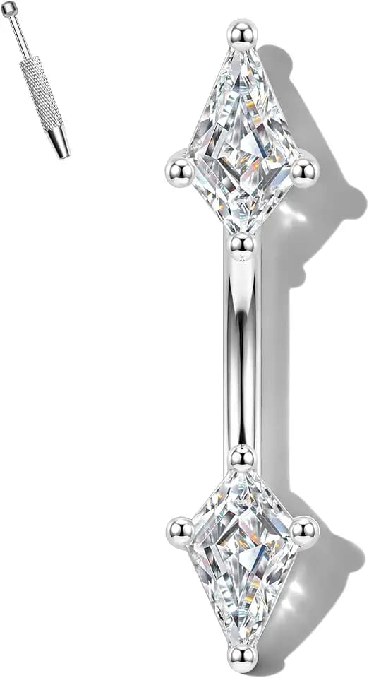 COCHARM Minimalist Rook Piercing Jewelry, 16G Rook Eyebrow Rings, Stainless Steel Vertical Helix Lobe Earrings 6/8mm