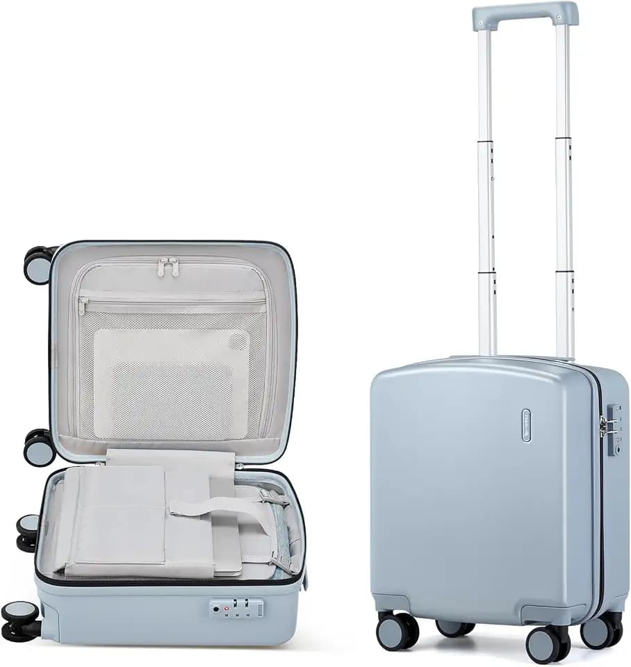 Hanke 16 Inch Underseat Small Carry On Luggage, Hard Shell with TSA Lock