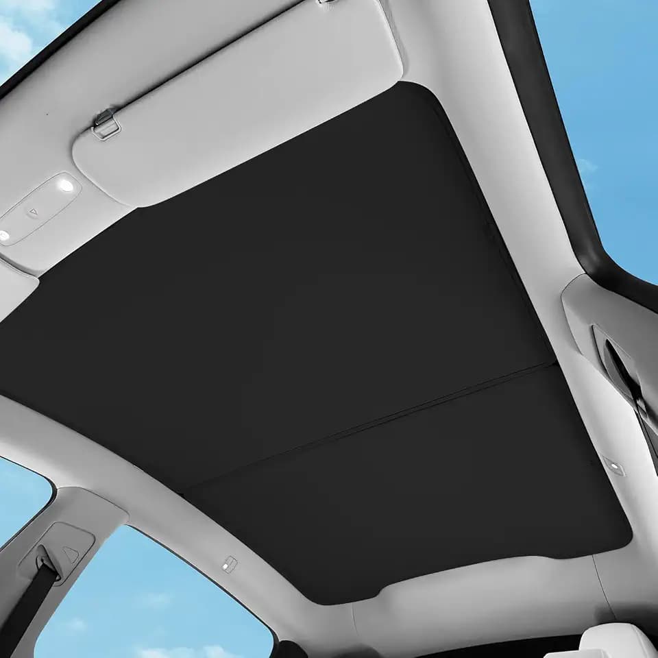 TOPABYTE Sunshade Roof for Tesla New Model Y Juniper Launch 2025 2026 Upgraded Heat Insulation Glass Roof Sun Shade Sunroof Cover for Tesla Model Y Accessories, Black