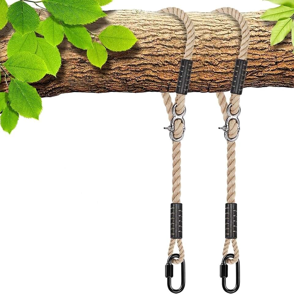 SELEWARE 3ft Tree Swing Rope, Adjustable Hammock Straps Hanging Kit
