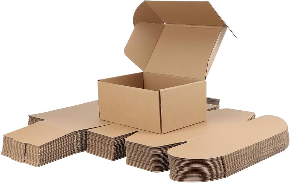 RLAVBL 25 Stück Braune Versandkartons mit den Maßen 22,9 x 15,3 x 10,2 cm für den Versand von Gegenständen, Spielzeug und Geschenken