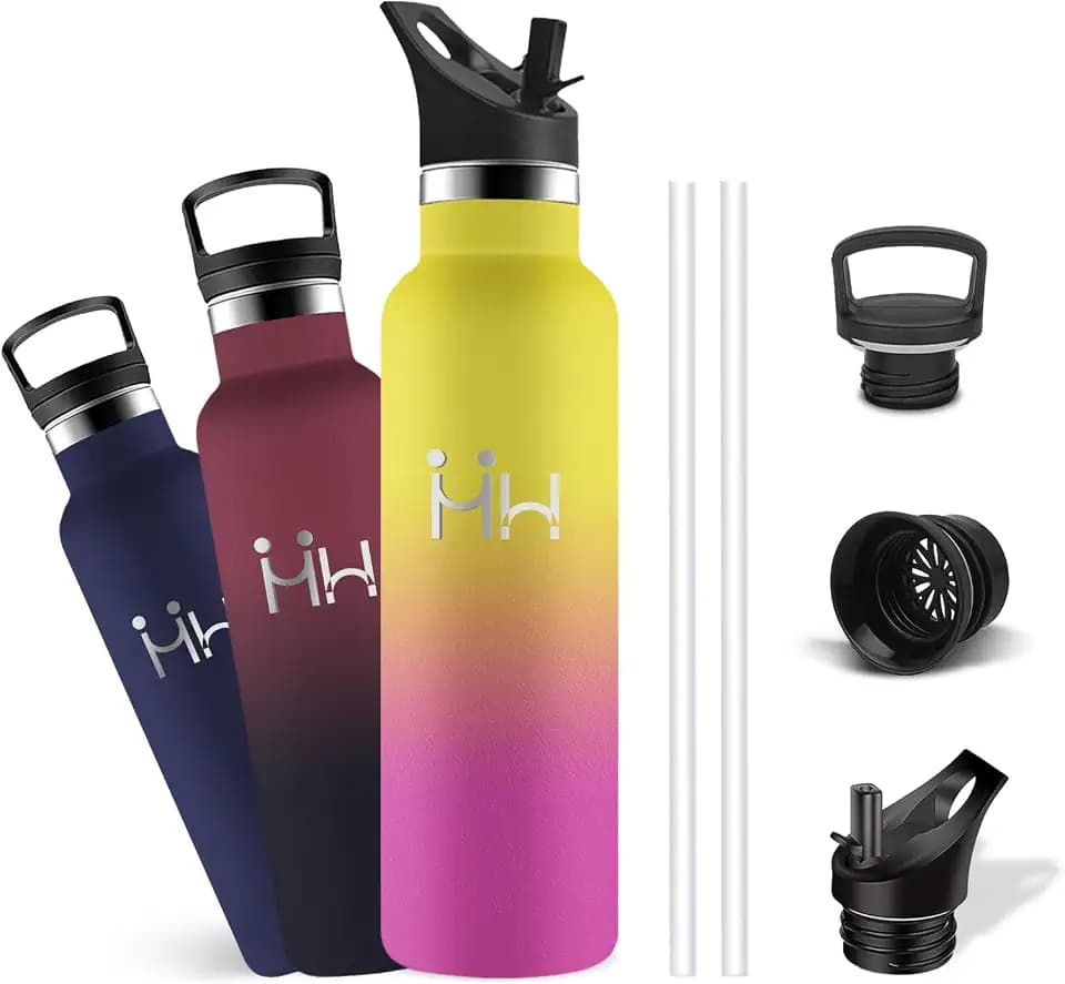 Trinkflasche Edelstahl, Trinkflasche 1l, BPA-Freie, Thermosflasche, Doppelwandige Isolierflasche, Wasserflasche Auslaufsicher, Wasserflasche Sport, für Laufen, Camping, Fitness, Klettern