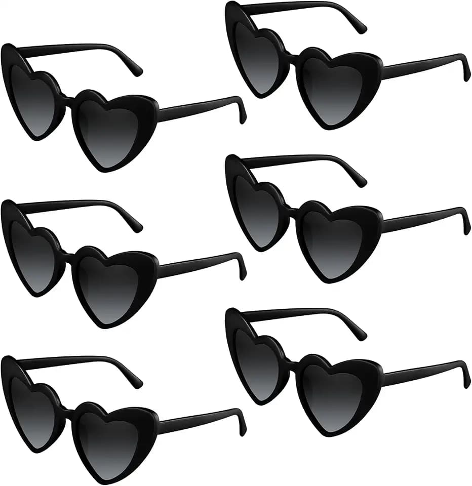 6/12/24/48 Pack Heart Sunglasses Vintage Heart Shaped Glasses Bulk Bachelorette Sunglasses for Women Wedding Party