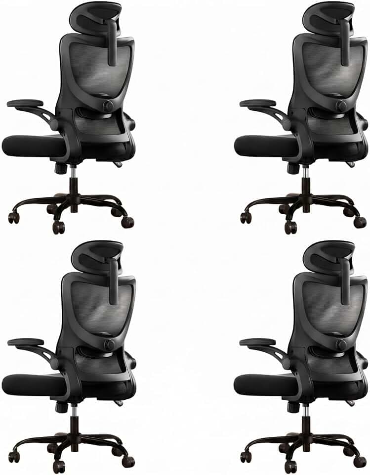 Marsail Ergonomic Office Chair with 3D Armrests, Pack of 4