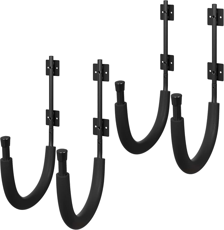 2-Pack of Kayak Storage Hook Sets - Kayak Wall Mount Hangers with 100lb Capacity Per Pair for Paddleboards, Surfboards,