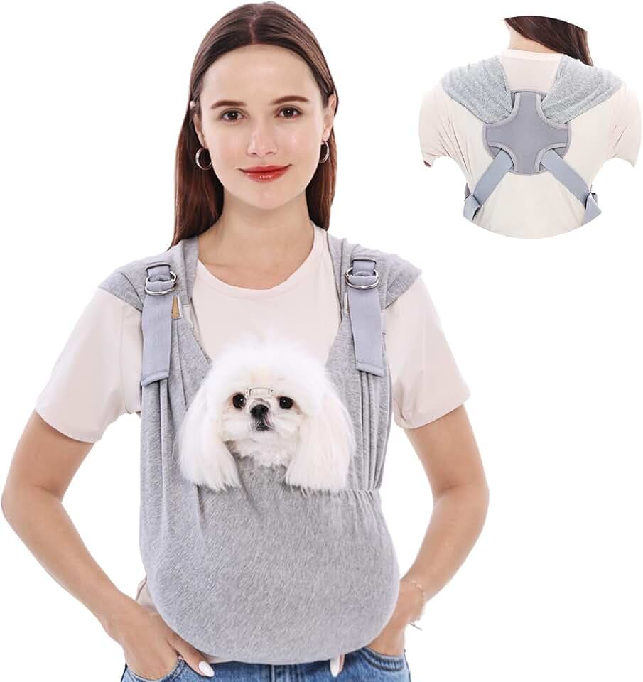 Supet Dog Sling Carrier for Small Pet, 95% Cotton Adjustable Front Backpack