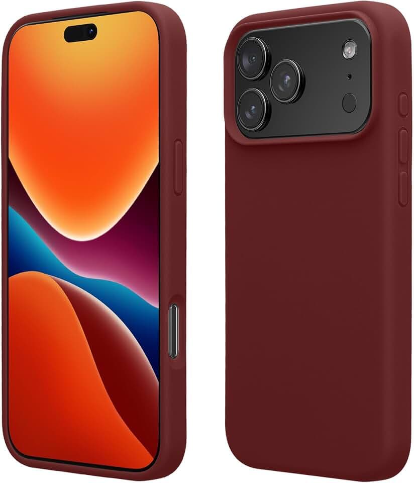 kwmobile Handyhülle für Apple iPhone 18 Pro/iPhone 17 Pro Hülle - Case Silikon - Kabelloses Laden - Schutzhülle Cover in Bordeaux Violett