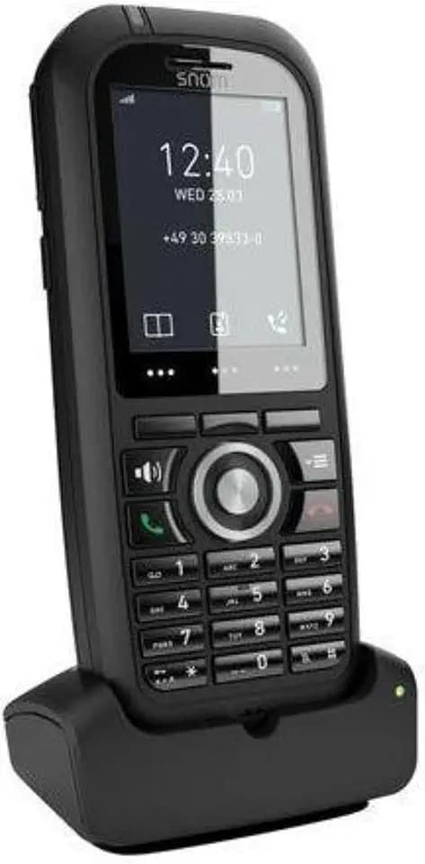 Snom M80 IP Office DECT Robustes Mobilteil EU / USA, VoIP, SIP, Bluetooth, IP65, HD, Alarmschlüssel, Vibration, Perfekt für den Außenbereich, Schwarz, 00004424