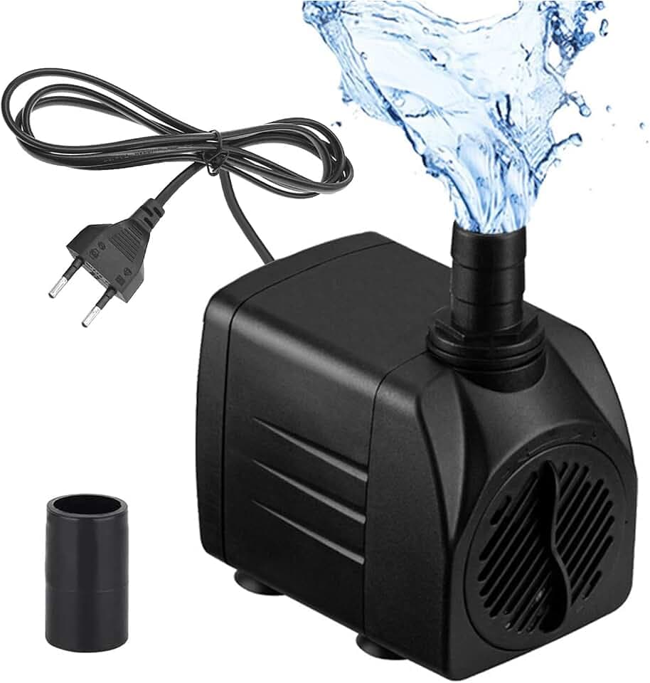 Mini Wasserpumpe 600L/H 10W Aquarium Pumpe Tauchpumpe mit 2 Düsen