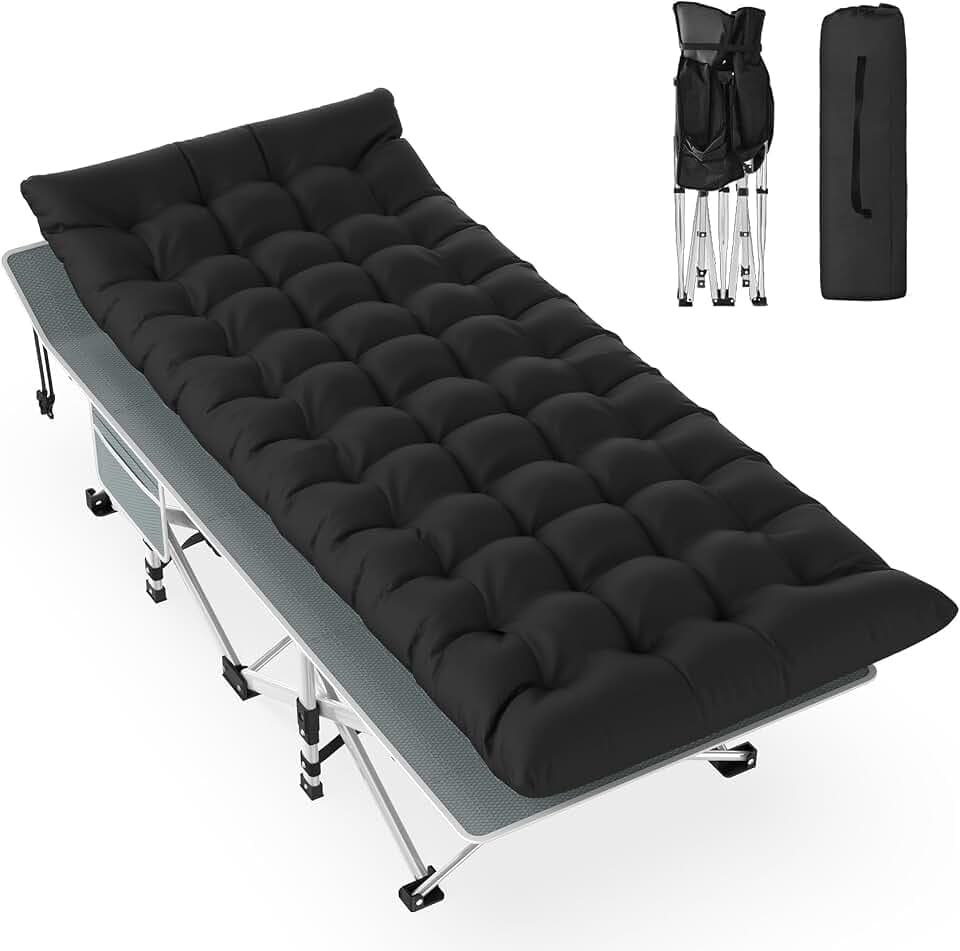 Slendor Folding Camping Cot with Mattress, Portable Sleeping Cot Max.500lbs