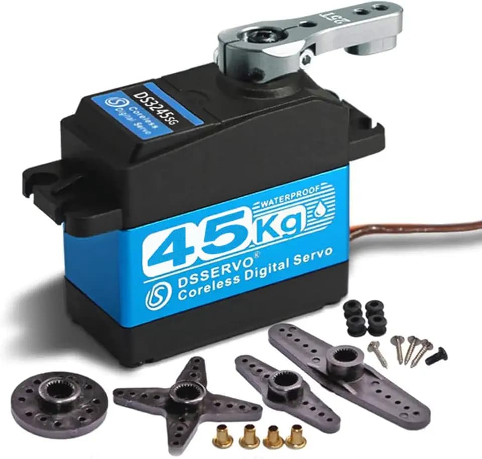 ZOSKAY 45KG high Torque Coreless Motor servo Metal Gear Digital and Stainless Steel Gear servo arduino servo for Robotic DIY,RC car (Blue/45KG 180 Degree)