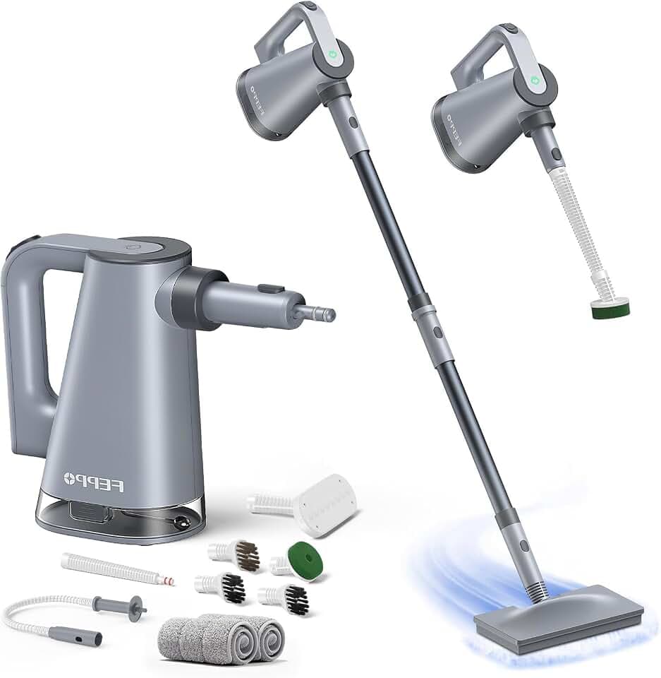 FEPPO Steam Mop & Detachable Handheld Steam Cleaner for Home and Floor