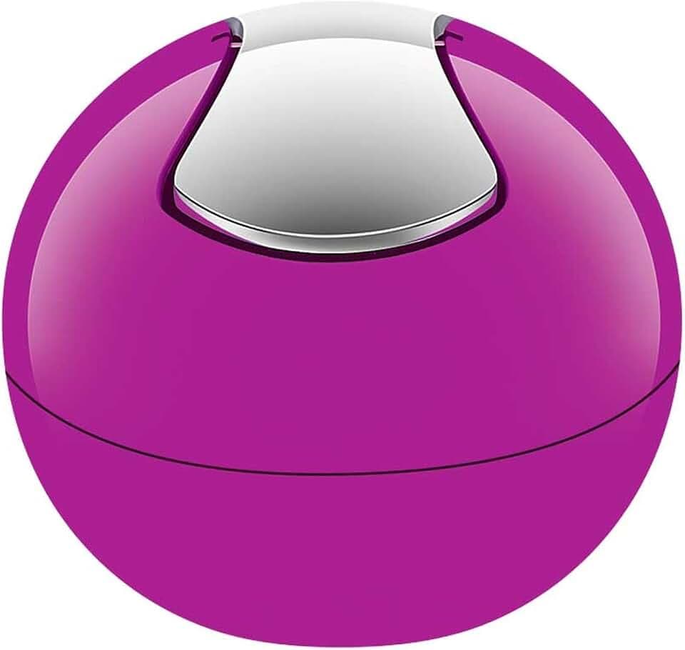 Spirella 10.15113 Kosmetikeimer 1 Liter Abfalleimer Schwingdeckeleimer Tischabfalleimer Bowl Pink