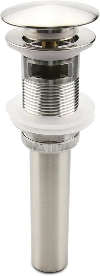 Bathroom Sink Pop Up Drain with Overflow, Large Cap, Brushed Nickel