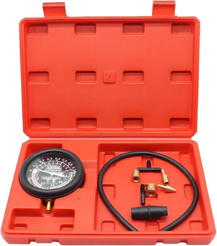 Fuel Pump and Vacuum Tester Gauge, Car Carburetor Leak Diagnostics Tester Kit, Universal Pressure Testing Meters for Automotive Engine Fuel System