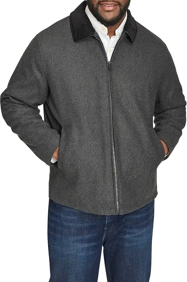 Dockers Men's Wool Blend Quilted Bib Jacket Coat