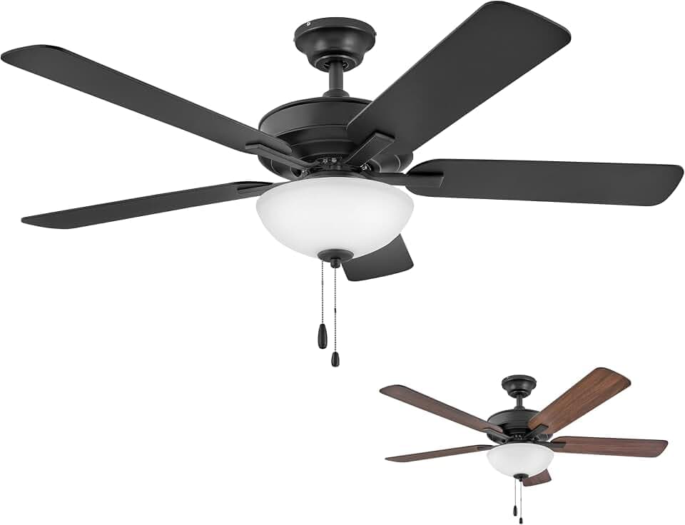 Hinkley Metro Illuminated 52" Indoor Dual Mount Ceiling Fan, Matte Black