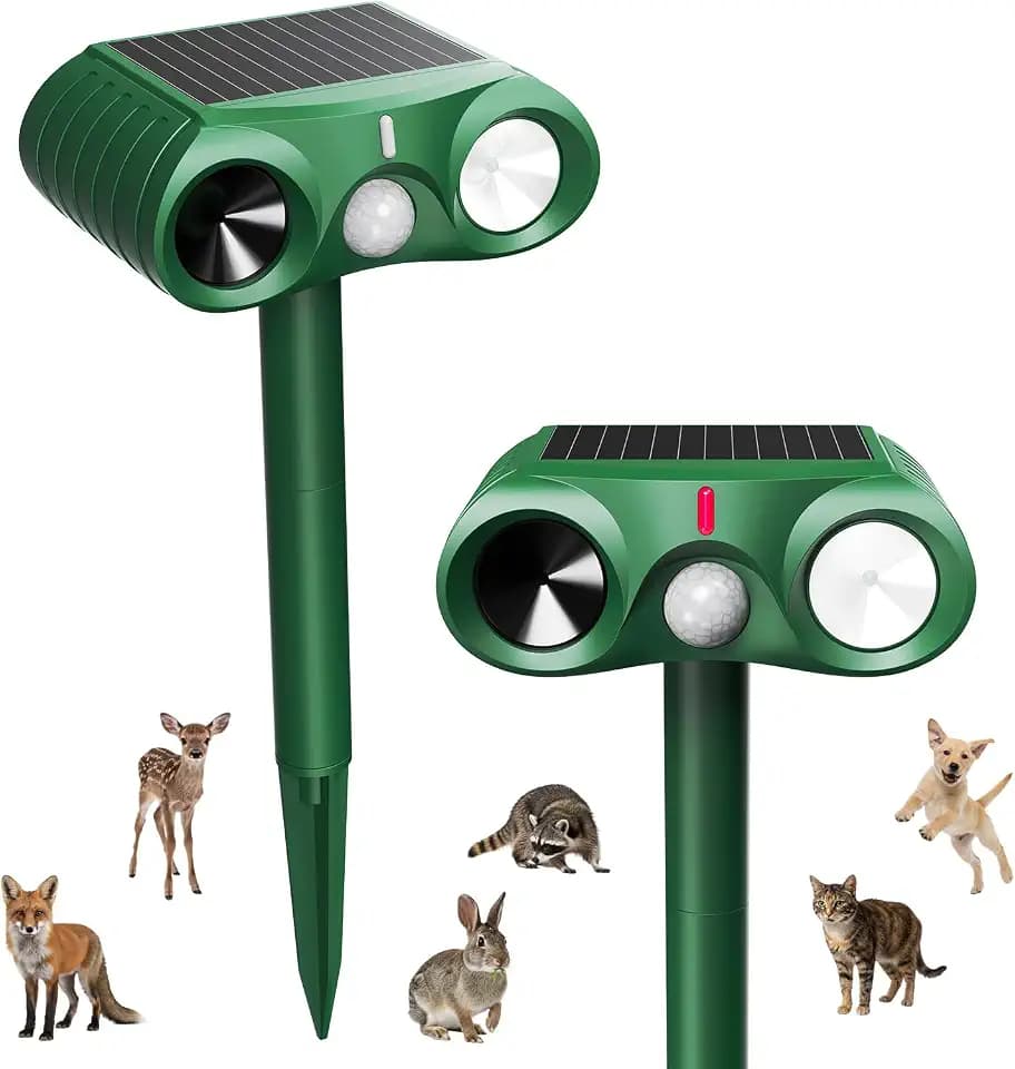 2 Stück Solar Katzenschreck, Ultraschall Tiervertreiber Katzenabwehr, Wasserdicht Marderschreck mit PIR-Bewegungssensor Katzenschreck für Garten, Wirksam Gegen Katzen, Hunde, Marder