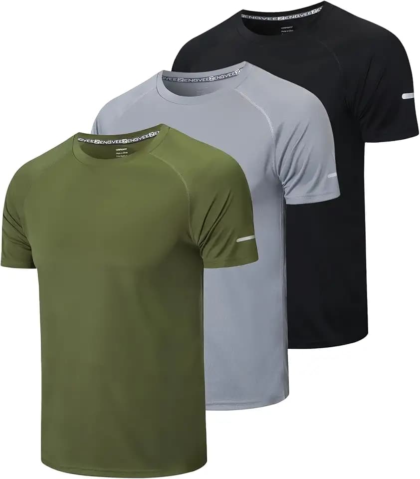 frueo Men's 1/3 Pack Workout Shirts Quick Dry Mesh Athletic T-Shirts