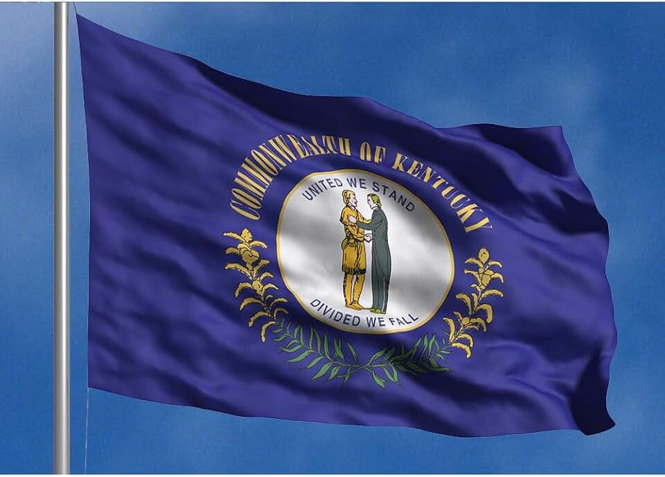 Allied Flag - 4' x 6' Outdoor Nylon Kentucky State Flag - Made in USA - Vivid Color and Fade Resistant - Reinforced Hem and Brass Grommets