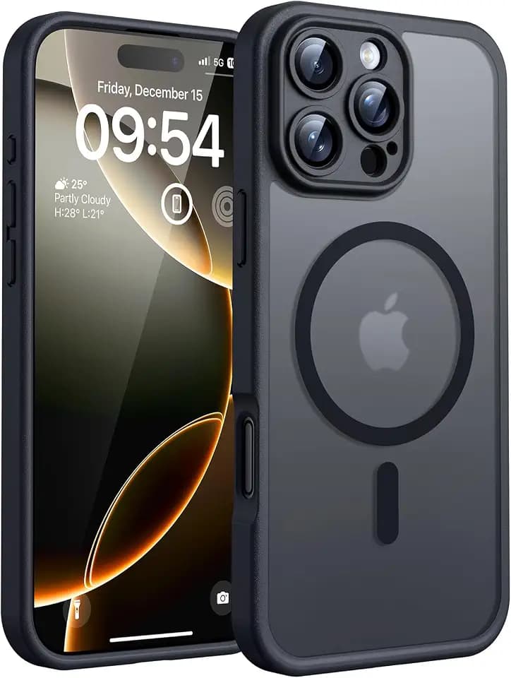 TOCOL for iPhone 16 Pro Case, Compatible with MagSafe, Black