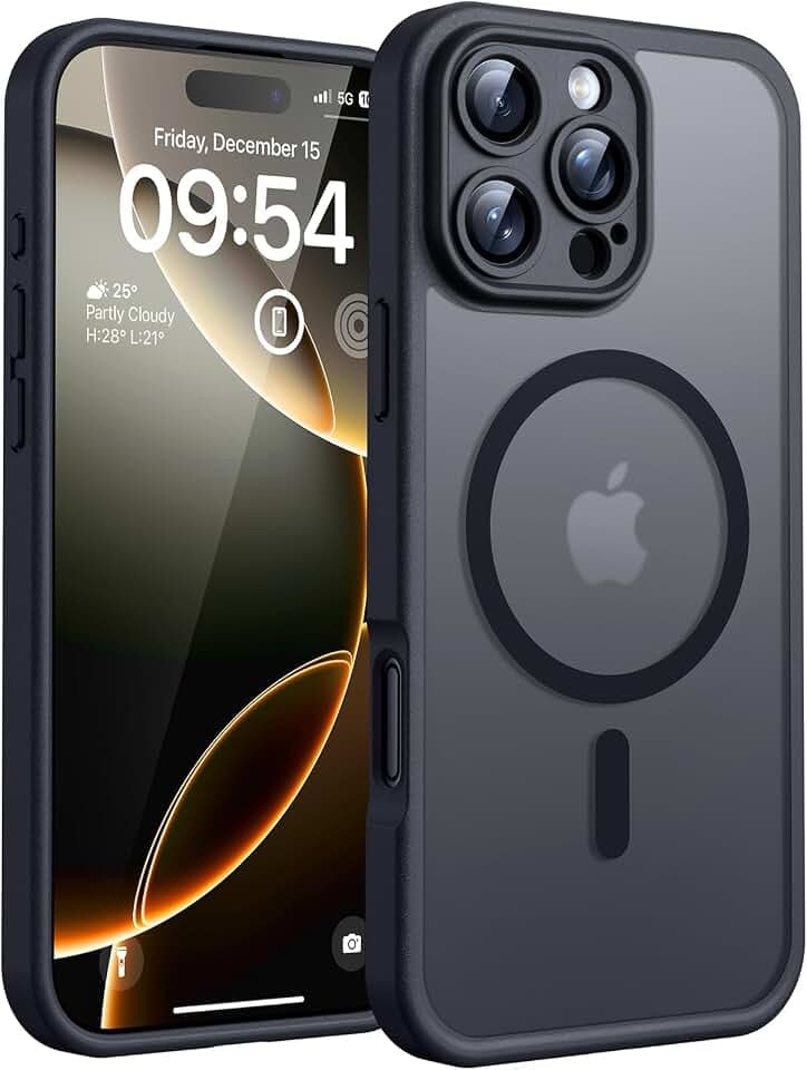 TOCOL für iPhone 16 Pro Hülle, Kompatibel mit MagSafe, Schwarz