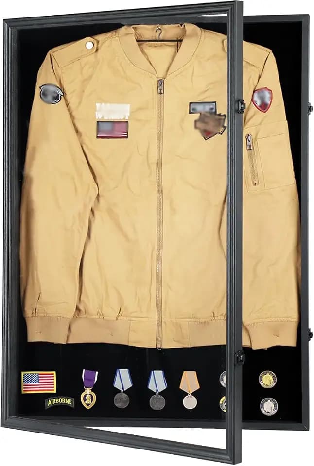 Military Police Uniform Display Case-Velvet Backplate-Black