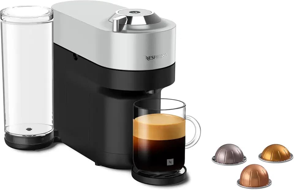Nespresso Vertuo Pop+ Kaffeekapselmaschine Silber | Gourmetkaffee mit perfekter Crema in 4 Tassengrößen